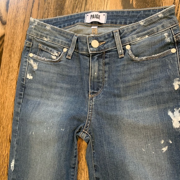 Like new Paige Verdugo Ankle distressed and paint splattered jeans size 27 - Picture 3 of 4